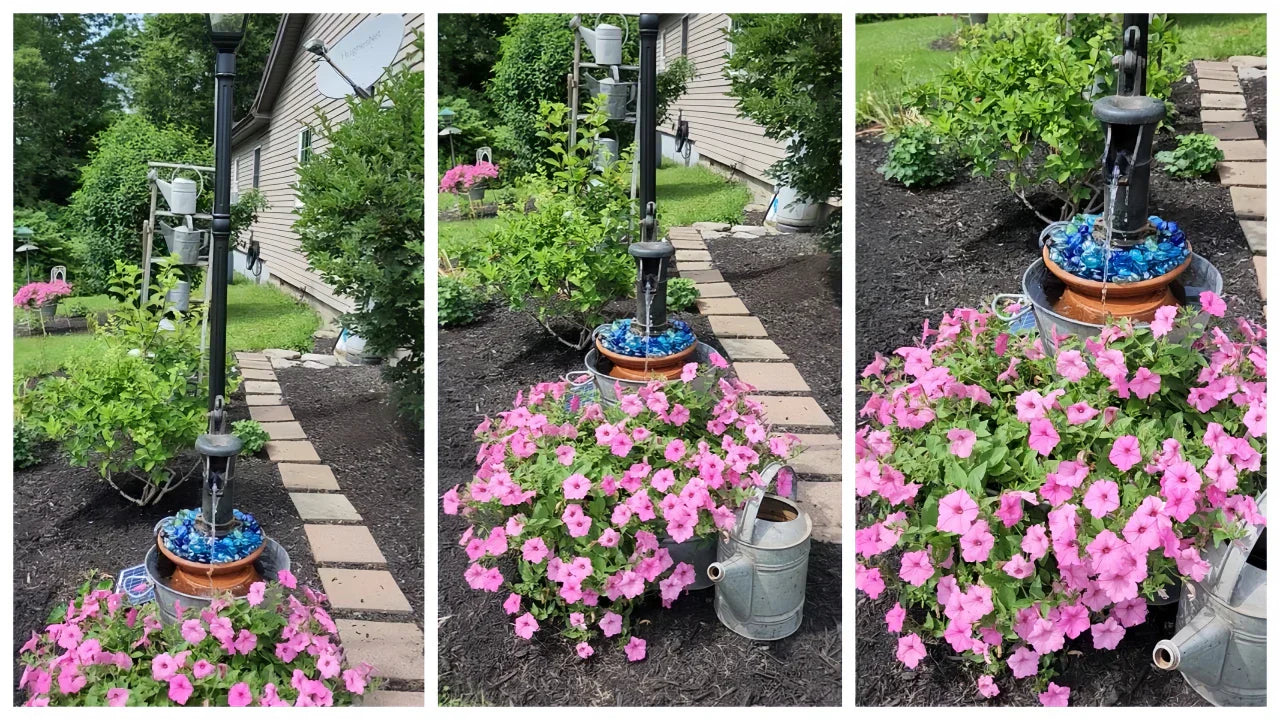 Create a dreamy hummingbird fountain: a gorgeous transformation of a $1 flower pot