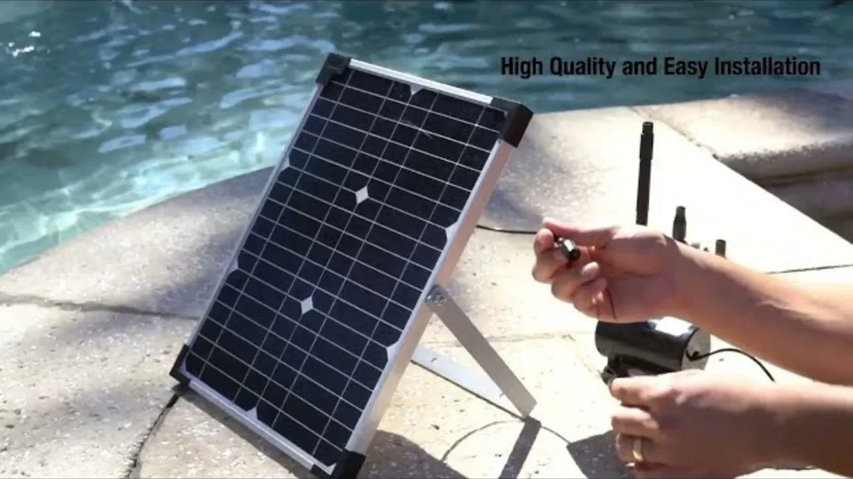 Titelbild Solarmodul laufen Pool Pumpe