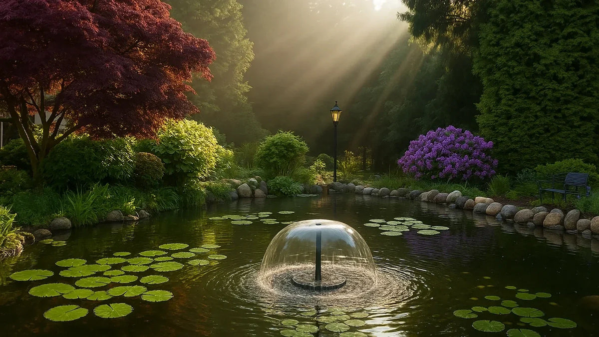 Titelbild pflegen Ihr Gartenbrunnen in Sommer heat