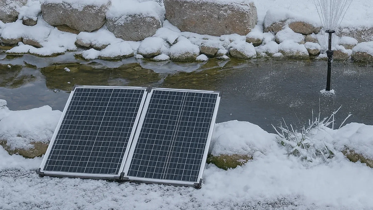 Titelbild winterfest machen Solar Springbrunnen in sicher way