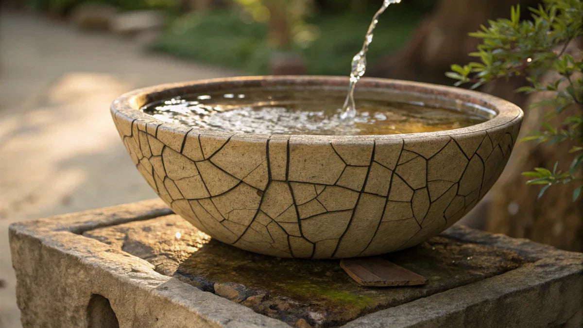 a Cracked Resin Fountain Bowl