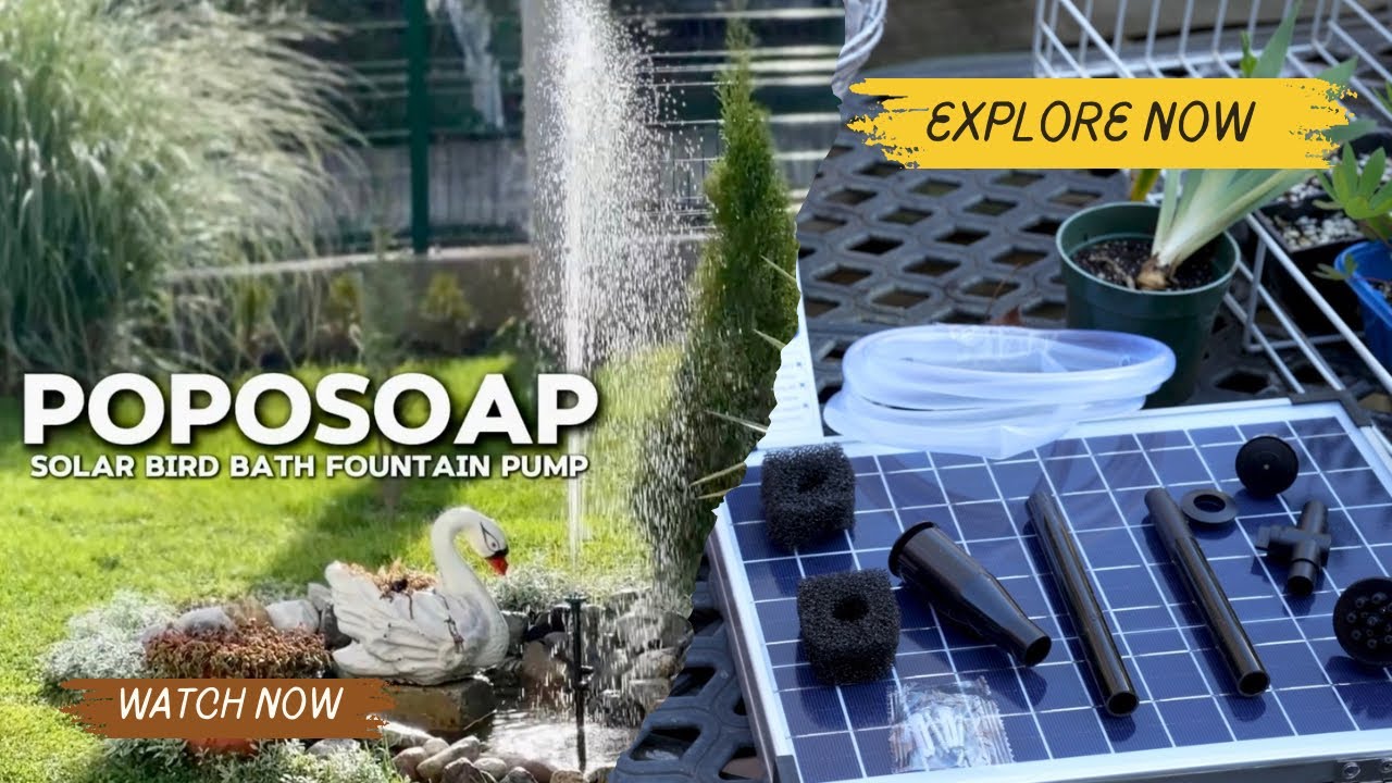 Poposoap Solar Fountain Pump: Ideal for Outdoor Waterscapes