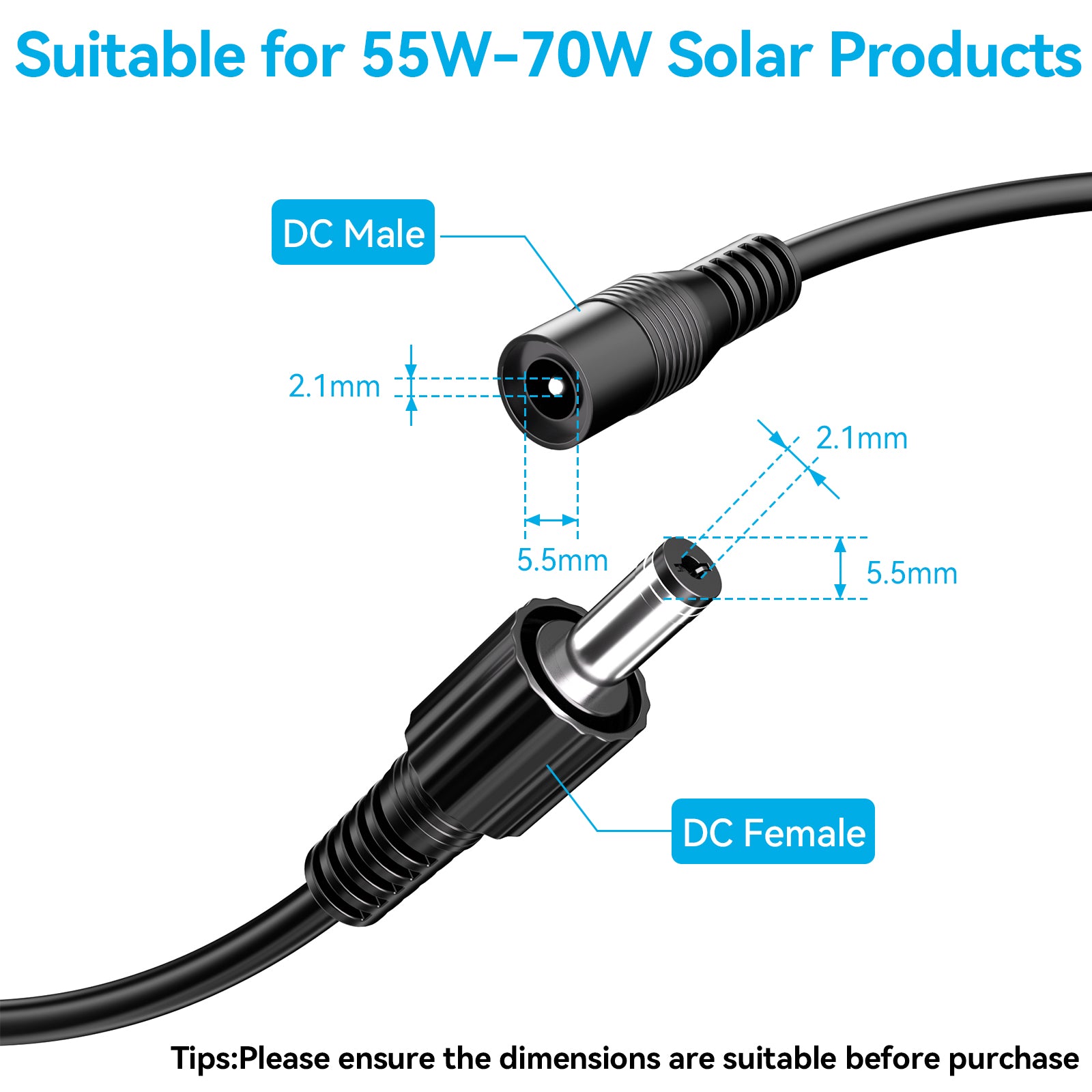 Verlängerungskabel für Solarwasserpumpe DC 5521
