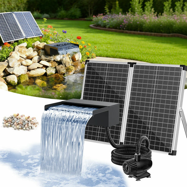 70W Solar-Wasserfallpumpen-Set mit 30-cm-Auslauf