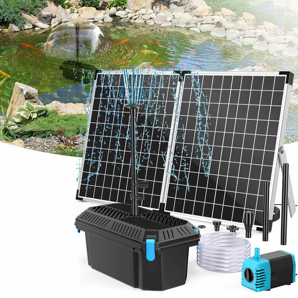 40W Solar-Teichfilter mit Springbrunnen, 1800 L/h