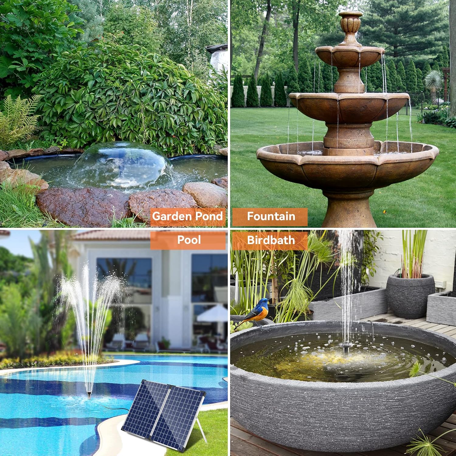 35W Solar Water Fountain Pump for Garden Pond Fountain Pool Birdbath
