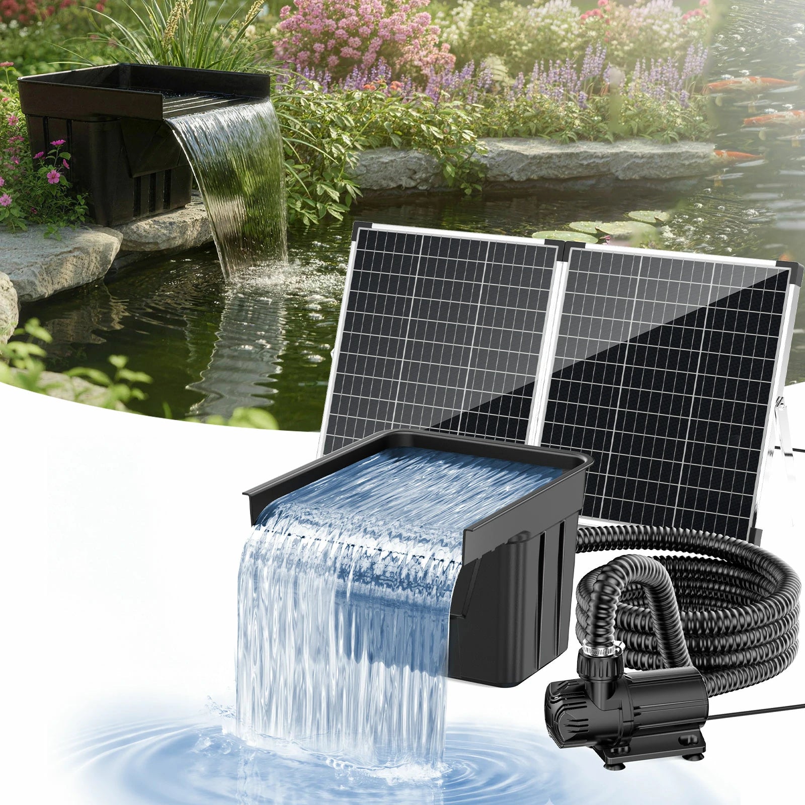 100W Solar-Wasserfallpumpen-Set