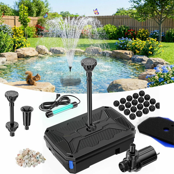 Teichfilter 4500 l/h mit 12W UV-Klärer für Außenteiche