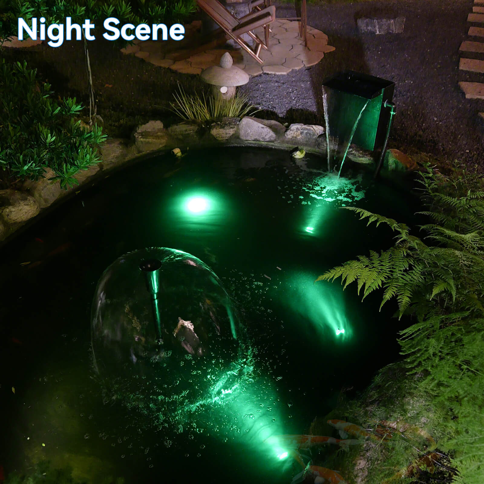 4′ x 4′ Pond Advanced Kit | 5-in-1 Filter, Waterfall, Lights, Pond Liner & Underlayment