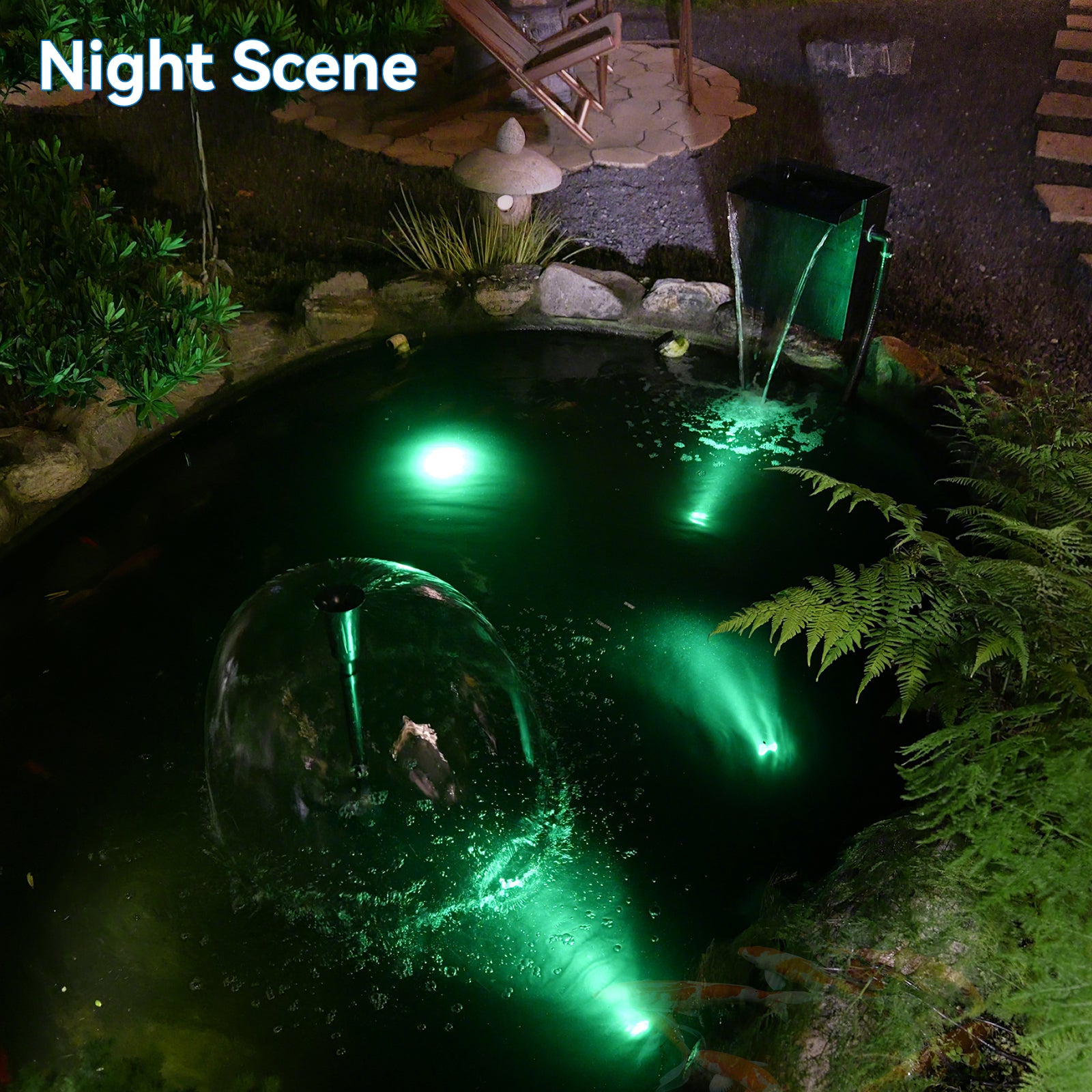 4′ x 4′ Pond Advanced Kit | 5-in-1 Filter, Waterfall, Lights, Pond Liner & Underlayment