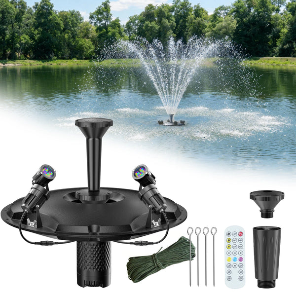 4500 l/h Schwimmende Teichfontäne & Belüftung Komplett-Set
