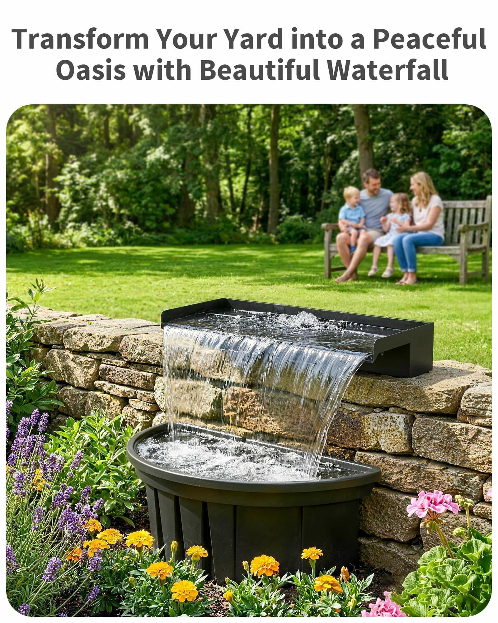 63W 1600GPH Pondless Waterfall Kit with Light