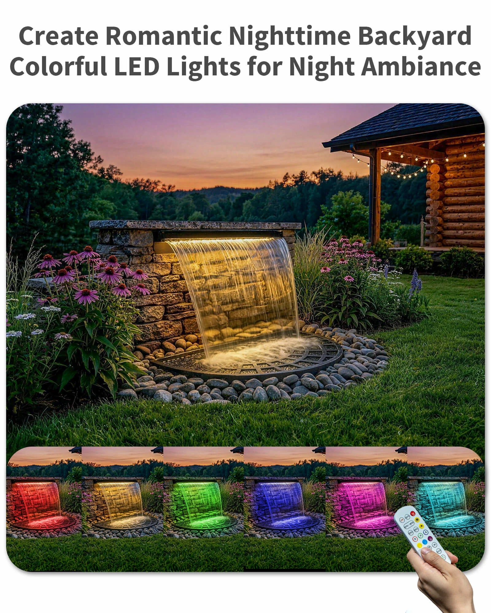 63W 1600GPH Pondless Waterfall Kit with Light