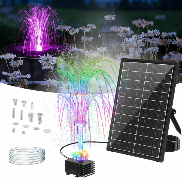 8W Solar-Springbrunnenpumpe mit Akku und Beleuchtung