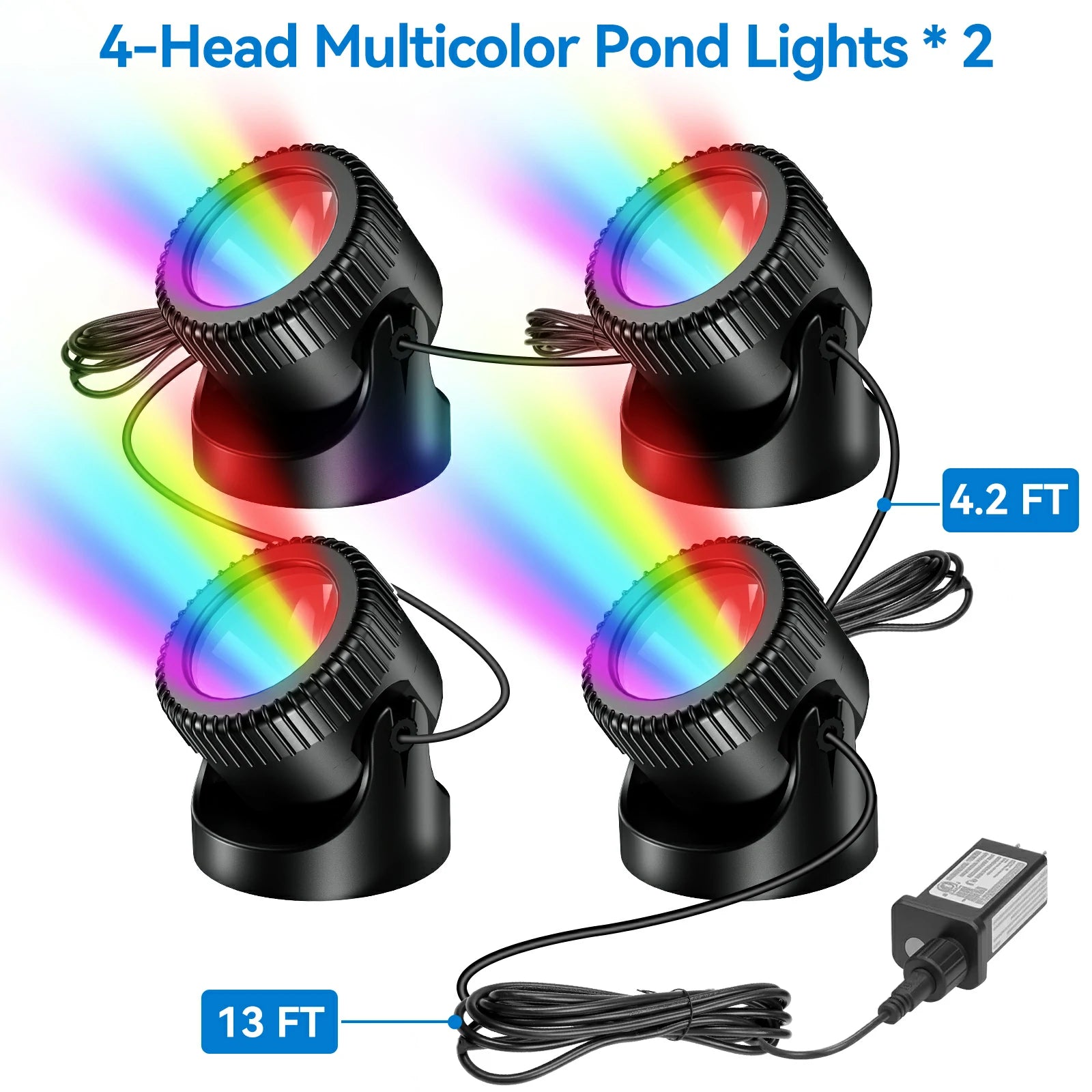 6′ x 6′ Teich-Komplettset | 5-in-1-Filter, Wasserfall, Beleuchtung, Teichfolie & Unterlage