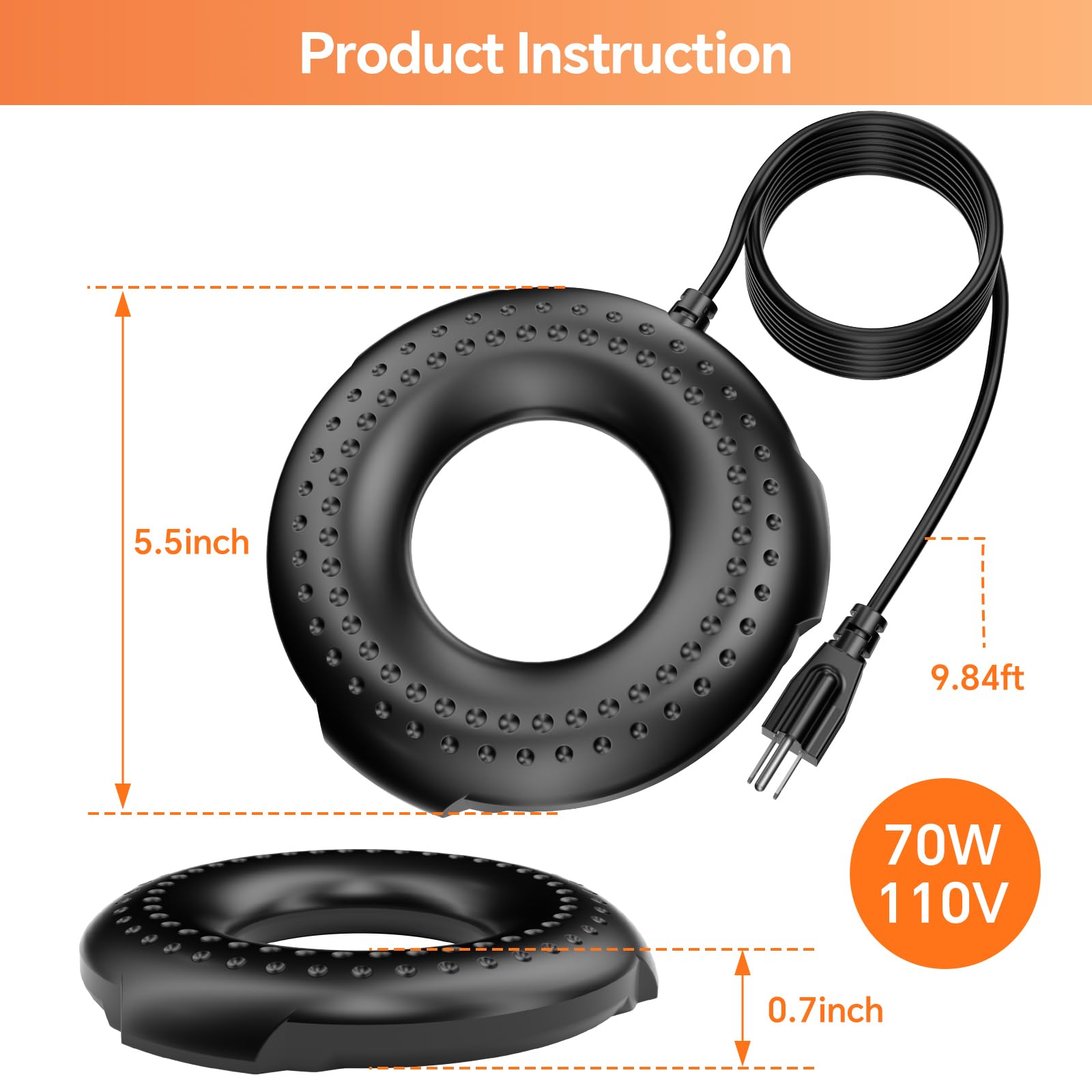 70 W AC Vogelbad-Heizbrunnen