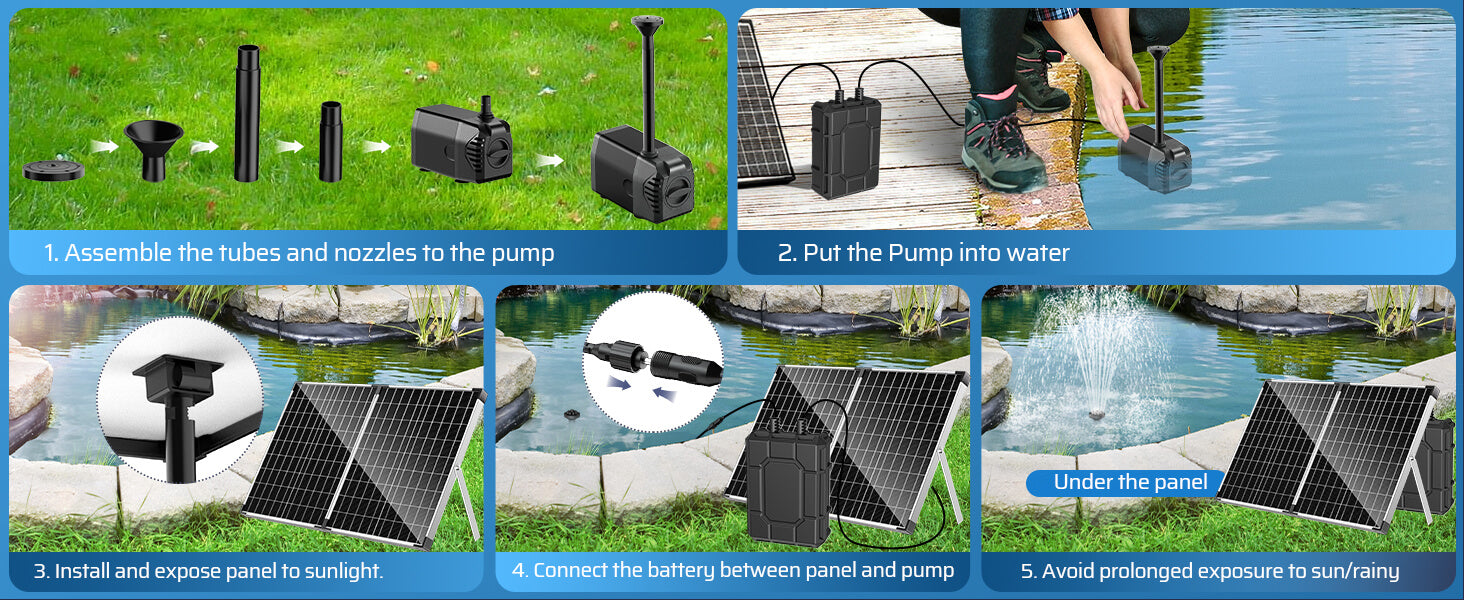 4400mAh Battery Backup for 45W/50W/55W Solar Fountain Pump