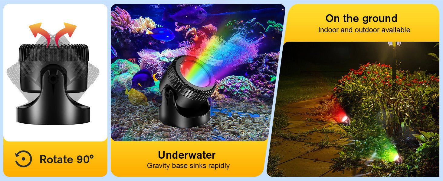 90° Adjustable Head – Flexible Placement Above or Below Water