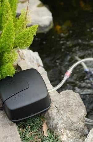 POPOSOAP Solar-Teichbelüfter erzeugt Blasen über zwei Ausströmersteine