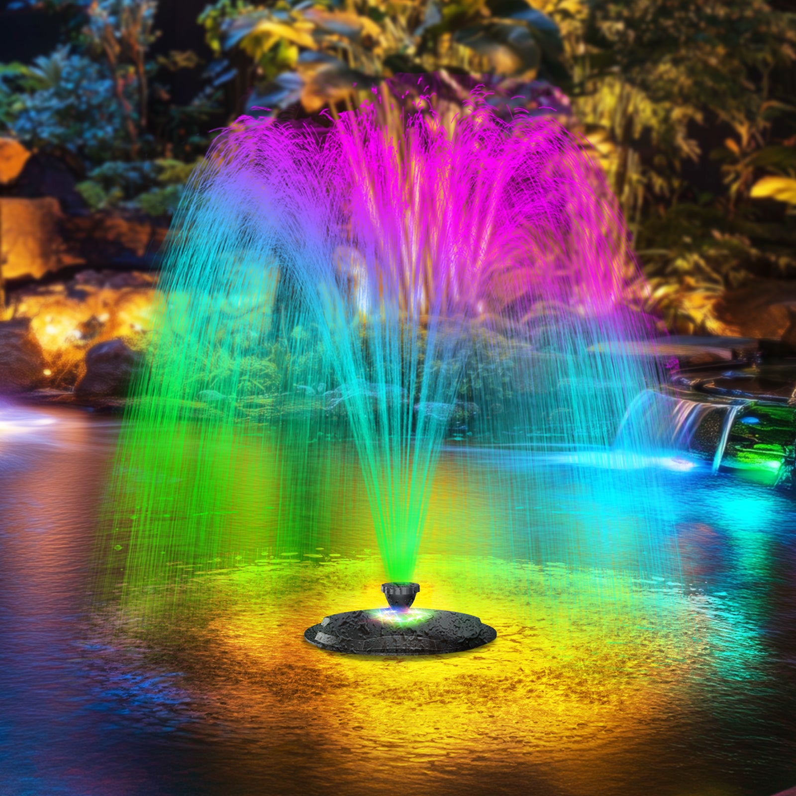 Schwimmbrunnen mit LED-Beleuchtung, 45 W, 660 GPH