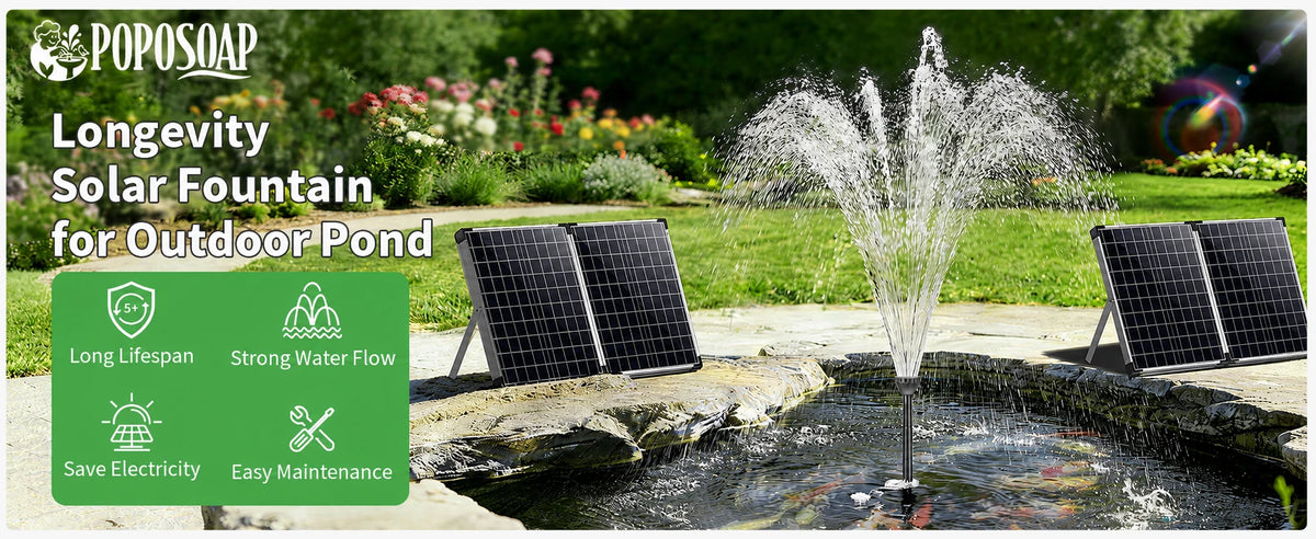 backyard fountains solar for outdoor pond
