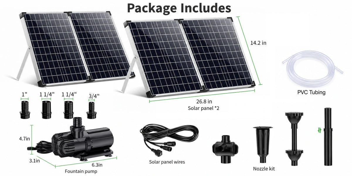 fountains solar powered package includes