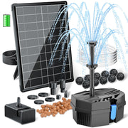 8-W-Solar-Springbrunnenpumpe und Teichfilter mit 3000-mAh-Batterie-Backup