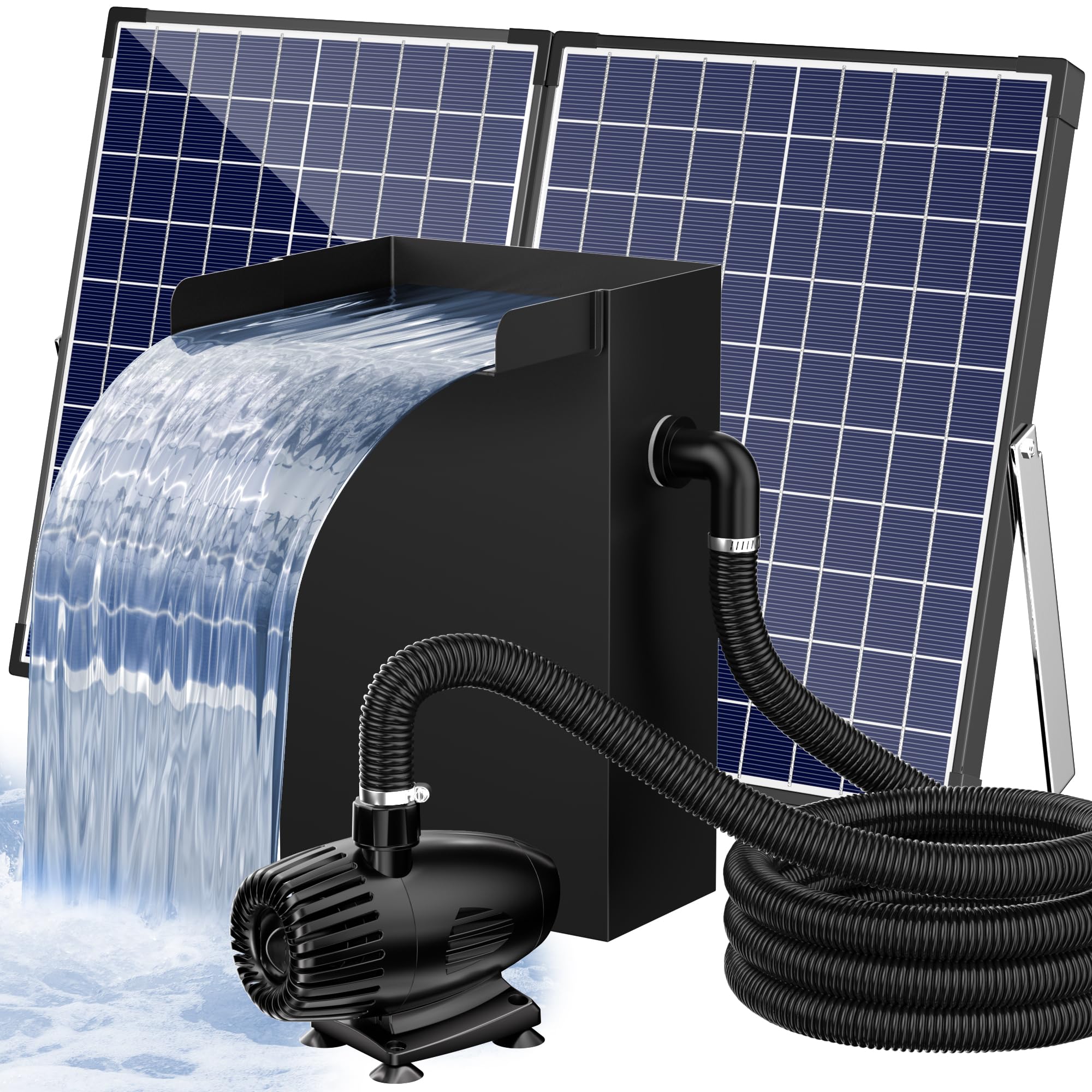 70 W 580 GPH Solarwasserpumpe mit Teich-Wasserfall-Box