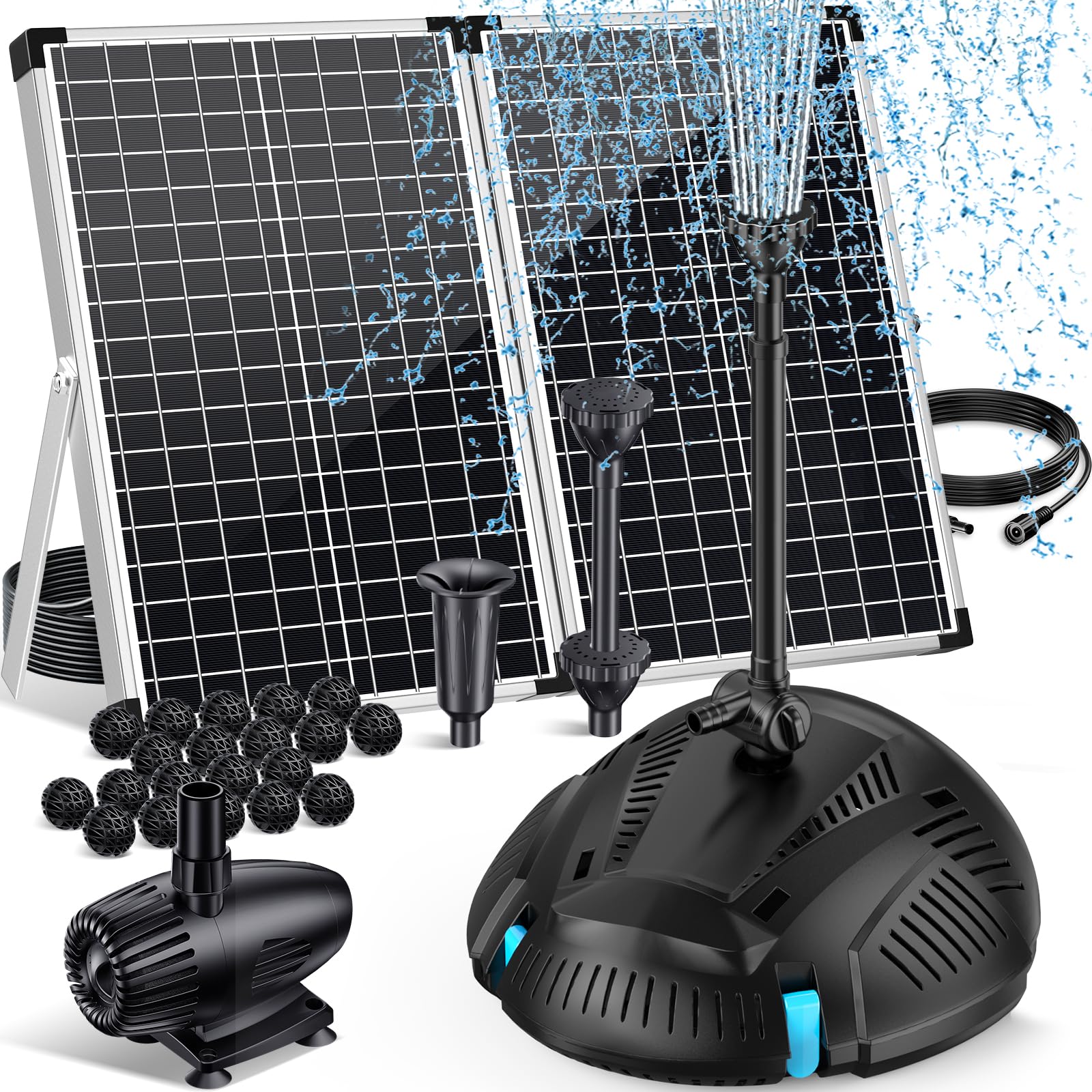 55 W Solar-Teichfilter- und Springbrunnen-Set – 580 GPH (300)