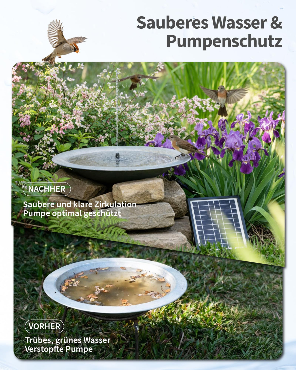 4W Solar-Teichfilter mit Springbrunnen