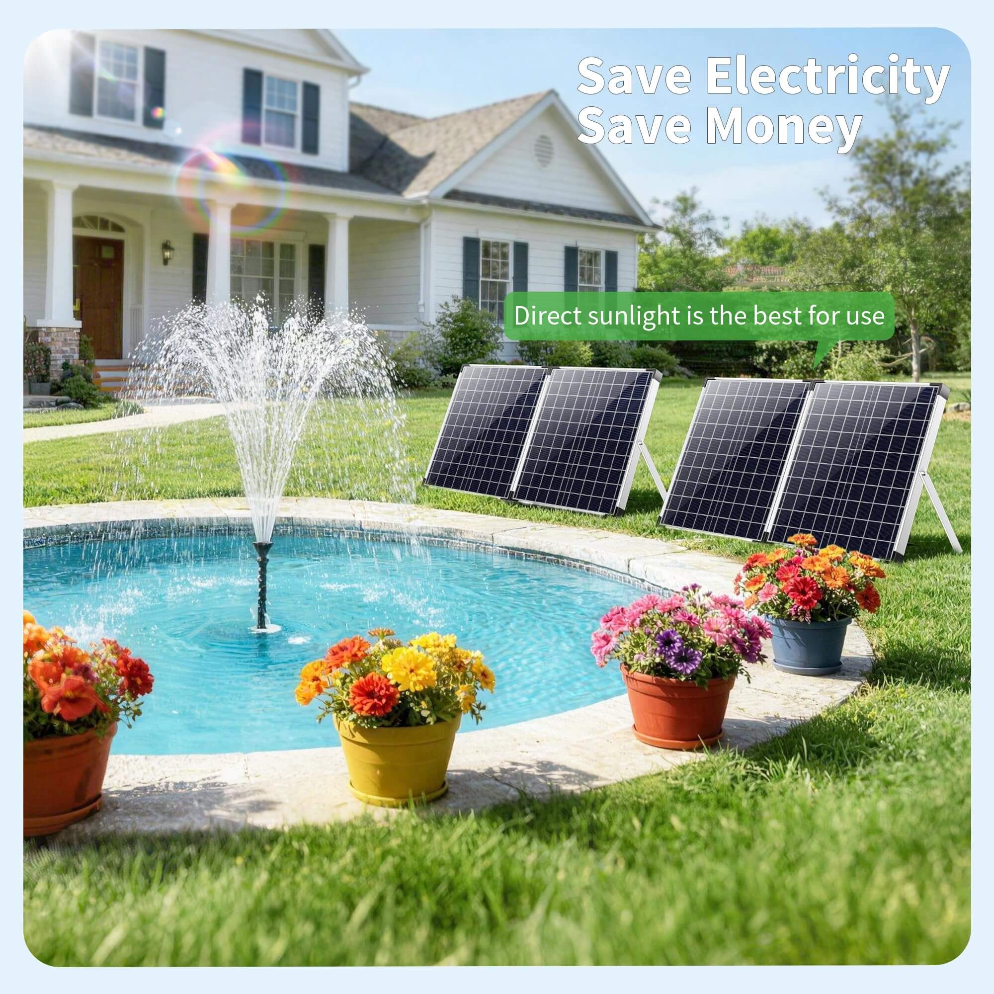 120W 1600GPH Solar Water Fountain Pump