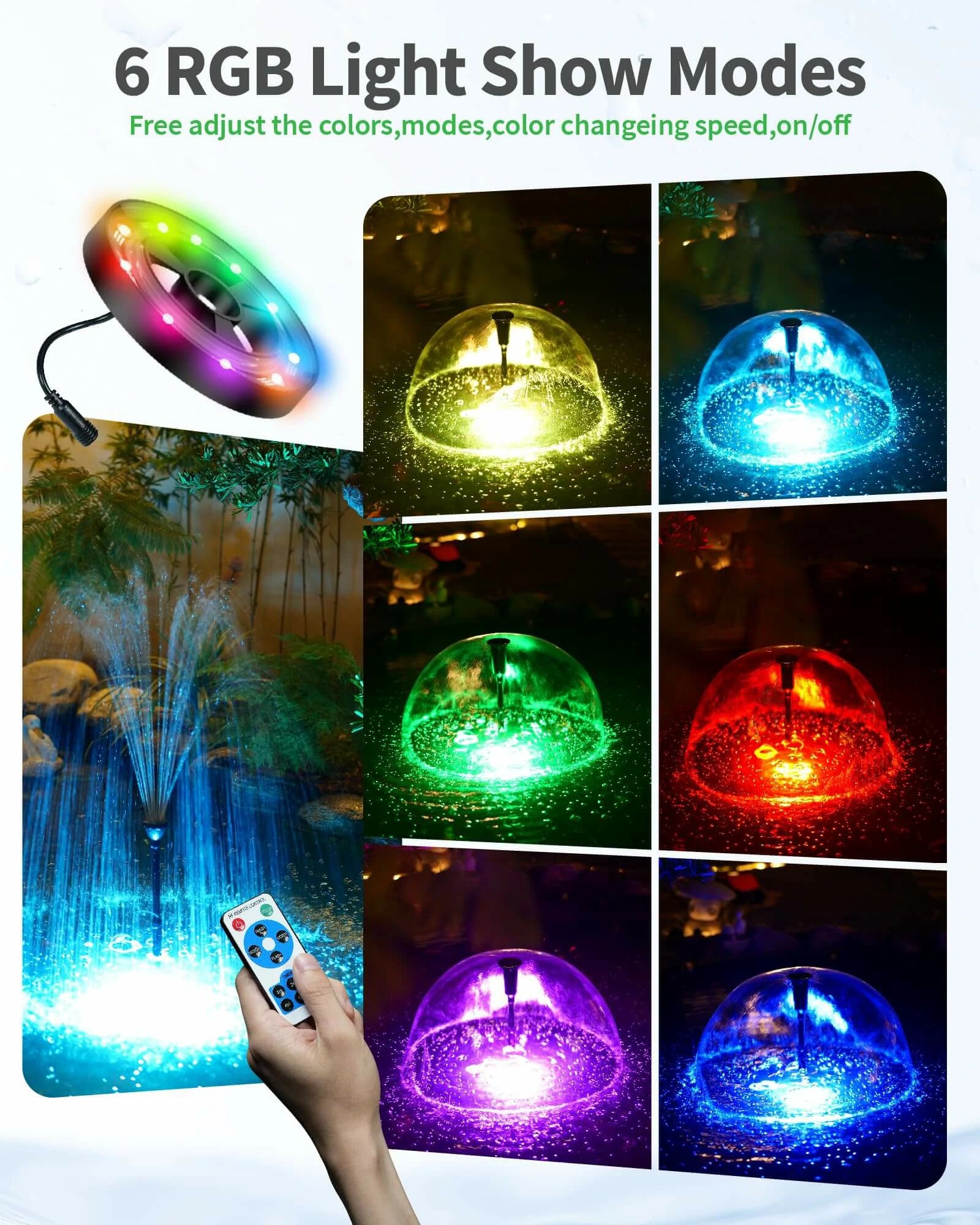 40W 660GPH Water Pump with LED Light