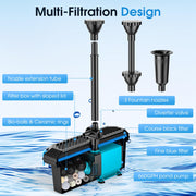 40 W AC-Teichfilter- und Springbrunnen-Set – 660 GPH
