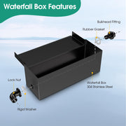 75 W Solarmodul 40 W 580 GPH 12 x 4,3 Zoll Metall-Wasserfall-Kit