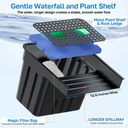 AC 80 W 1200 GPH 12,6 x 11 Zoll Kunststoff-Wasserfall-Kit