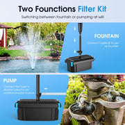 40 W AC-Teichfilter- und Springbrunnen-Set – 660 GPH