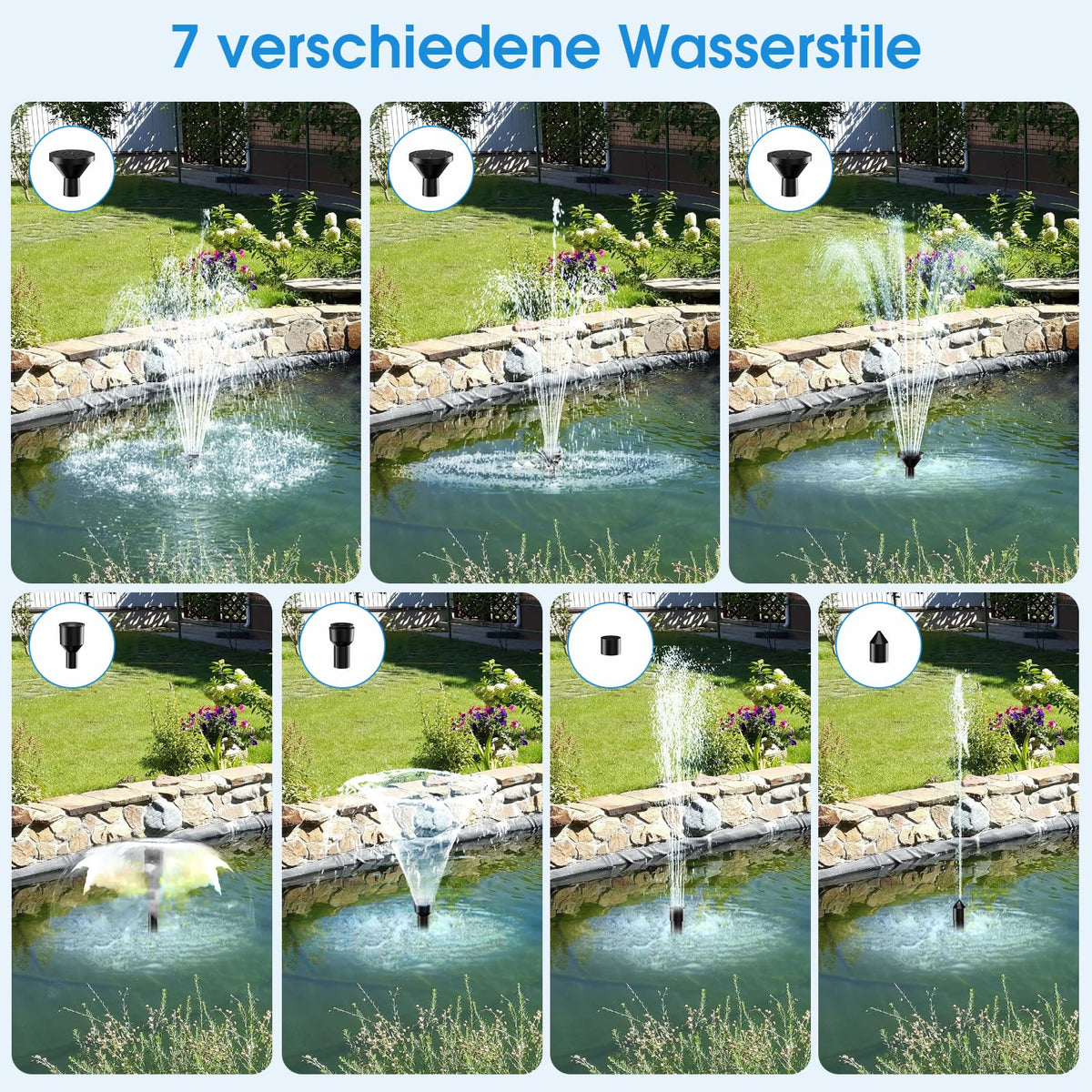 12W Solar-Springbrunnenpumpe, 600 l/h