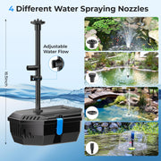 12 W Solar-Teichfilter- und Springbrunnen-Set – 160 GPH