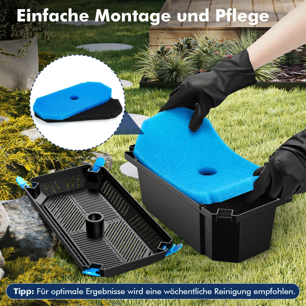 POPOSOAP Teichfilter Box für außen Mittlerer Keine Pumpe