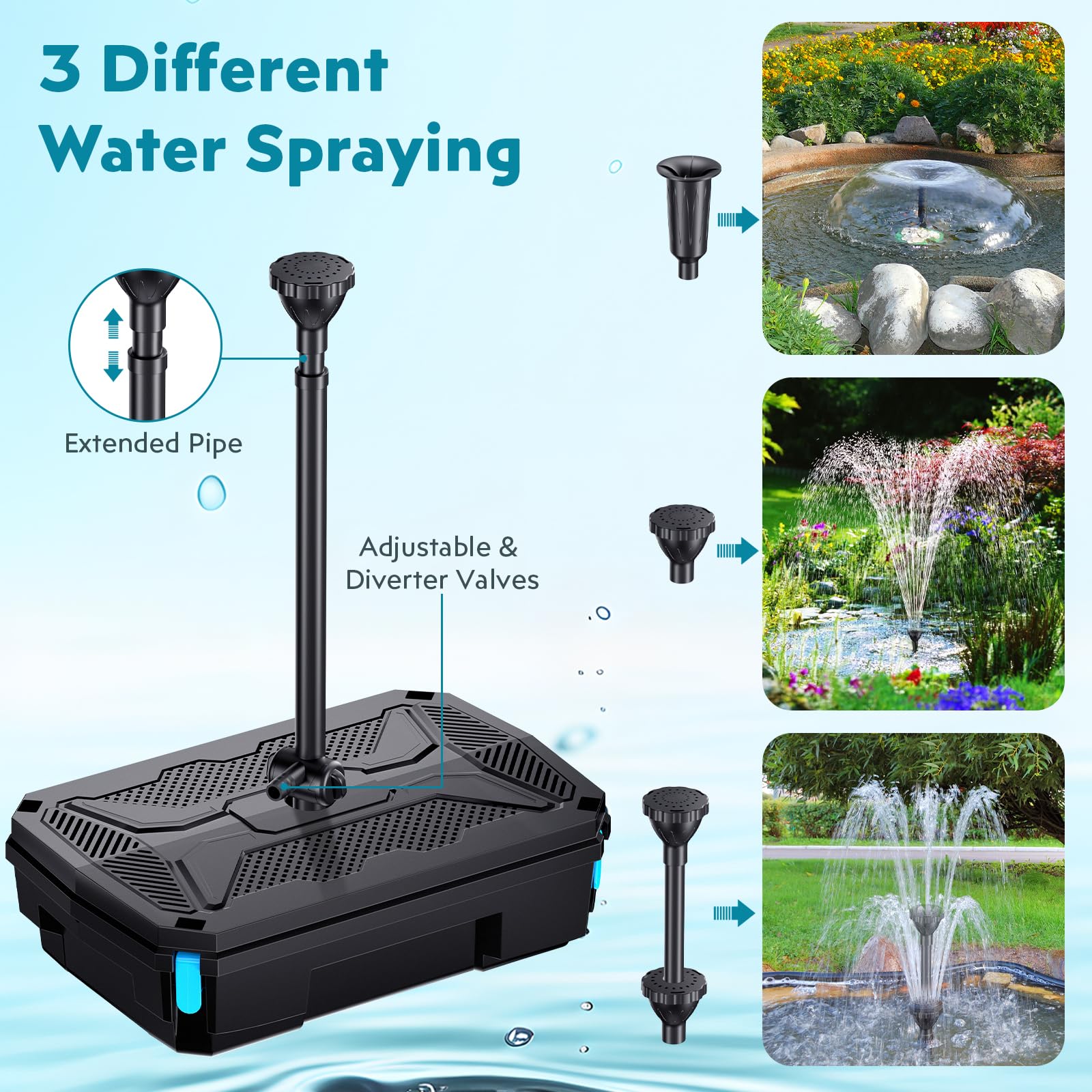 P37039 70W 680GPH Solar-Teichfilterbrunnen