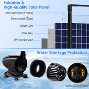 70 W 580 GPH Solarwasserpumpe mit Teich-Wasserfall-Box