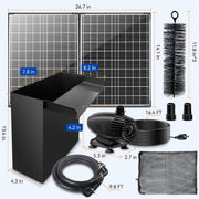 70 W 580 GPH Solarwasserpumpe mit Teich-Wasserfall-Box