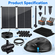 70-W-Solar-Teichfilter- und Springbrunnen-Set – 580 GPH