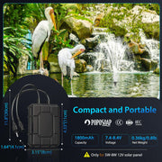 1800 mAh Batterie-Backup für 6 W/6,5 W/8 W Solar-Springbrunnenpumpe