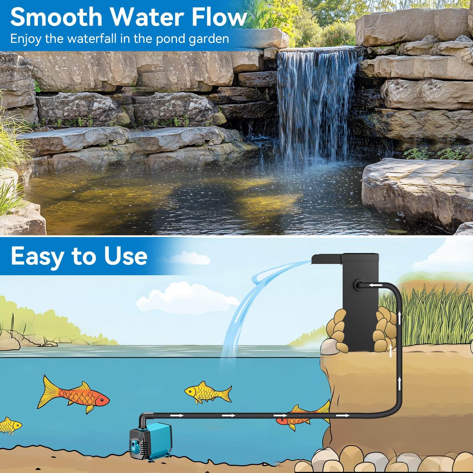 pond waterfall with lights,waterfall kits with pond,waterfall kit for pond