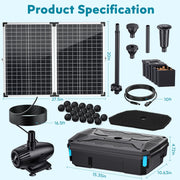 55 W Solar-Teichfilter- und Springbrunnen-Set – 580 GPH (390)