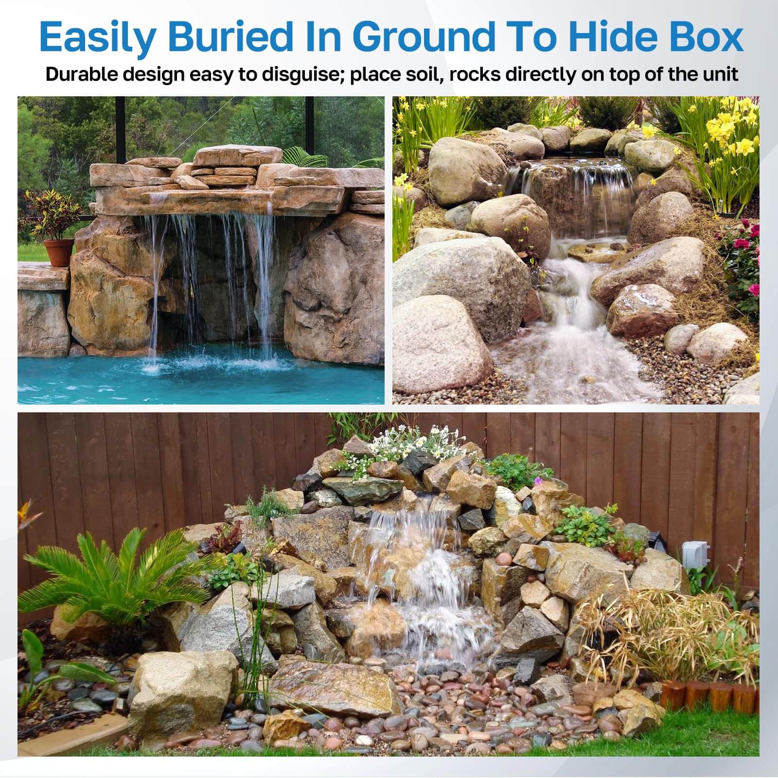 1200 gph water pump,backyard waterfalls kits,home waterfall kits