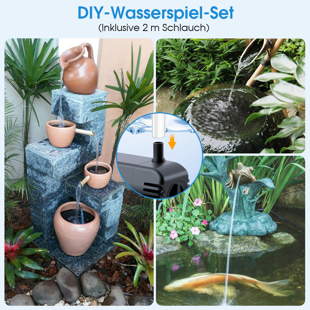 12W Solar-Springbrunnenpumpe, 600 l/h