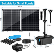 70-W-Solar-Teichpumpe und Filterset – 580 GPH
