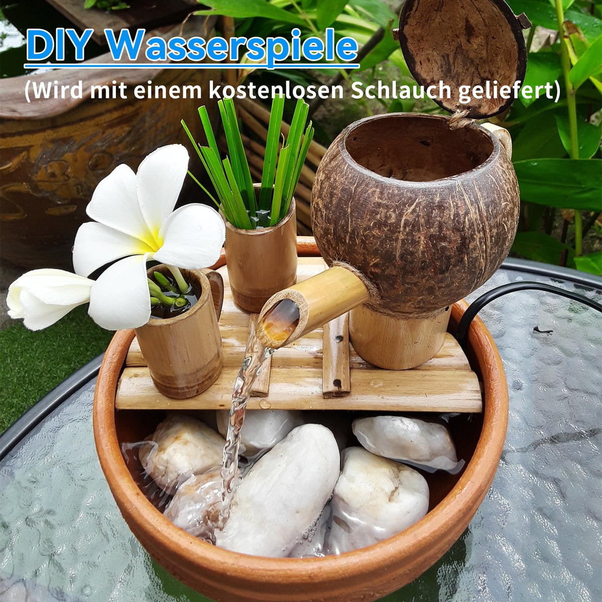 6W Solarspringbrunnen außen 200 l/h für Vogeltränke Garten